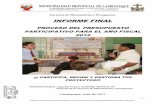 INFORME FINAL - Lambayeque · Informe Final Del Presupuesto Participativo Para El Año Fiscal 2012, Municipalidad Provincial de Lambayeque - 2 - CONTENIDO I. MUNICIPALIDAD PROVINCIAL