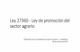 Ley 27360 - Ley de promoción del sector agrario · Región Proyecto Tumbes Puyango 19,500 - Piura Alto Piura 19,000 31,000 Piura Chira 16,000 - Lambayeque Olmos 38,000 10,500 ...
