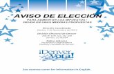 Tabor Notice Spanish 2015 Coordinated Election · 2019-08-04 · Este cuadernillo contiene información de votación y una muestra de la boleta de votación para la Elección Coordinada