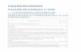 TALLER DE LENGUA TALLER DE LENGUA 1º ESOiessierradelavirgen.catedu.es/wp-content/uploads/2018/01/... · 2018-01-27 · Reconocimiento, uso y explicación de los conectores textuales