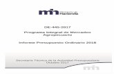 DE-445-2017 Programa Integral de Mercadeo …...DE-445-2017 PIMA: Presupuesto Ordinario 2018 Página 2 de 22 “Bienes Duraderos” en el periodo 2017, que es la más representativa