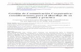 Gestión de Comunicación Corporativa: consideraciones para el …revistalatinacs.org/072paper/1177/RLCS-paper1177.pdf · 2017-05-25 · Aproximaciones hacia Comunicación Corporativa