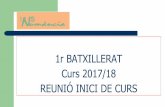 1r BATXILLERAT Curs 2017/18 REUNIÓ INICI DE · PDF file 1r batx B : Carmina Martí ( prof. economia) Orientador personal . Orientació per millorar el rendiment acadèmic (hàbits