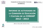 COMISIÓN DE EDUCACIÓN Y ULTURA (COMEDU)inicio.ifai.org.mx/Comaip/Informe_Comision_de_Educacion... · 2013-07-03 · información y protección de datos personales en programas de