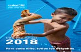 Informe Anual 2018 · 2019-11-27 · UNICEF INFORME ANUAL 2018 3 y a los primeros años de la vida adulta. Hablar con estos jóvenes –escuchar sus voces y dejarse inspirar por su