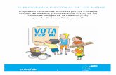 EL PROGRAMA ELECTORAL DE LOS NIÑOS - CAI UNICEF · 2015-05-06 · cursos y que sirva como lugar de encuentro para los jóvenes; creación de espacios de convivencia intergeneracional.