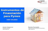 Instrumentos de Financiación para Pymes · Aplazamientos de pago, permutas y préstamo de la administración. ... Algunos Ejemplos. Financiación ofrecida por el Centro para el Desarrollo
