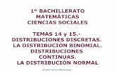 1º BACHILLERATO MATEMÁTICAS CIENCIAS SOCIALES TEMAS … · Se dice la variable aleatoria discreta X tiene distribución de probabilidad binomial de parámetros n y p. Se representa
