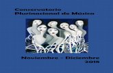 Conservatorio Plurinacional de Música · CEVICHE MIXTO Jueves 1 de noviembre, a horas 19:30 Sala de conciertos “ duardo aba” PROGRAMA 1. Cumbia de Satanás (Tradicional Colombia)