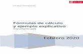 Fórmulas de cálculo y ejemplo explicativo · 2020-02-26 · Fórmulas de cálculo y ejemplo explicativo Emisión Febrero 2020 Índice Página 2 de 13 A-Calcular los Intereses Corrientes