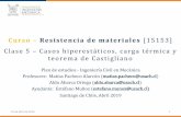 Curso Resistencia de materiales [15153] · 2019-04-15 · 15 de abril de 2019 Curso –Resistencia de materiales [15153] Santiago de Chile, Abril 2019 1 Clase 5 –Casos hiperestáticos,
