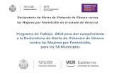 Presentación de PowerPoint · 2018-02-24 · Crear 11 redes municipales con integración de redes comunitarias para la prevención y atención de la violencia de género con apoyo