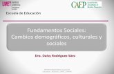 Fundamentos Sociales: Cambios demográficos, culturales y ... · grupos y sociedades en los que la gente vive, cómo son creadas y mantenidas o cambiadas las estructuras sociales