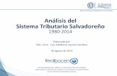 Análisis del Sistema Tributario Salvadoreño¡lisis... · 2015-08-26 · Análisis del Sistema Tributario Salvadoreño 1980-2014 Elaborado por Msc. Econ. Luis Adalberto Aquino Cardona