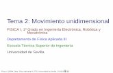 Tema 2: Movimiento unidimensionallaplace.us.es/wiki/images/archive/e/e2/20180926094118... · 2018-09-20 · El movimiento se describe utlizando un sistema de coordenadas defnido respecto