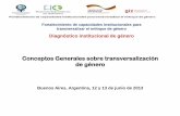 Conceptos Generales sobre transversalización de género · Conceptos Generales sobre transversalización de género Buenos Aires, Argentina, 12 y 13 de junio de 2013 Diagnóstico