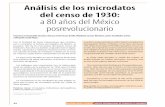 Análisis de los microdatos del censo de 1930: a 80 años del … · 2017-07-07 · mexicana de 1930, haciendo estimaciones con una muestra de los microdatos del Quinto Censo de Población,