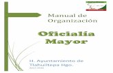 Manual de Organización oficialia.pdf1 I. Aprobación Con fundamento en el Artículo 144 de la Constitución Política del Estado de Hidalgo y la Ley Orgánica Municipal Artículo