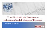INFORME ANUAL 2017 - UNAM · Informe de Actividades 2017 ∞El presente proyecto incluye la actividad emanada del Consejo Técnico, tanto en el pleno como en sus Comisiones. ∞Está