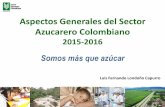 Aspectos Generales del Sector Azucarero Colombiano · 2016-05-02 · Agenda 1. Anotaciones preliminares 2. Entorno macroeconómico internacional y local 3. Hechos relevantes del mercado