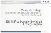 SIE: Tráfico Postal y Envíos de Entrega Rápida · Servicio Informático para el cumplimiento de obligaciones y formalidades en el proceso de Tráfico Postal y Envíos de Entrega