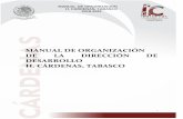 MANUAL DE ORGANIZACIÓN DE LA DIRECCIÓN DE DESARROLLO …transparencia.cardenas.gob.mx/Transparencia... · trabajos y servicios meteorológicos, sanidad pecuaria y normas agrícolas