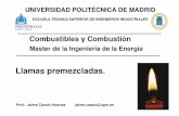 Combustibles y Combustiónfluidos.etsii.upm.es/faculty/Jaime_Carpio/Docencia/... · 2016-11-22 · 20 3 ρ1 = 0,85 /kg m Ejemplo 2. En una mezcla de hidrógeno-aire en condiciones
