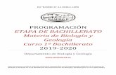 2019 -2020 Curso 1 º Bachillerato Geología Materia de ...iesramiroii.centros.educa.jcyl.es/sitio/upload/Biologia_y_Geologia_1_Bach.pdf · Estructura y función de los orgánulos