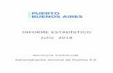 INFORME ESTADÍSTICO Julio 2018 - Puerto Buenos …...Julio 2018 COMPOSICIÓN DE LA CARGA Durante el periodo Ene–Jul de 2018 se manipularon a través del Puerto de Buenos Aires 4.434,2
