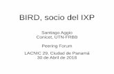 BIRD, socio del IXP - LACNIC...30 de Abril de 2018 Peering Forum - LACNIC 29 - Ciudad de Panamá 2 Internet Exchange Point - IXP Tensión segurizada, refrigeración continua, espacio