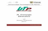 H. Consejo Directivo Contable/2017/OCT-DIC-17... · Universidad Tecnológica de Parras H. Consejo Directivo VII Sesión Ordinaria 2017. 26 de octubre de 2017