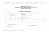 LISTADO DE ENSAYOS IMPLEMENTADOS VERSIÓN …...AOAC 991.14, 20th Edition,2016 /// RM Nº 461-2007- MINSA Coliform and Escherichia coli Counts in Foods (Petrifilm) /// Guía Técnica