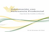 Información con Relevancia Prudencial · CAJA RURAL DE CASTILLA-LA MANCHA, Sociedad Cooperativa de Crédito Información con relevancia prudencial al 31 de diciembre de 2014 Página
