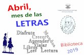 Colegio Manuel Ramírez Barinaga Hermanos Maristasbarinaga.edu.pe/.../colegio/biblioteca/agenda_abril.pdf · 2019-04-04 · Abril, mes donde conmemoramos a las letras, los libros