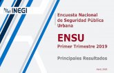 Encuesta Nacional Urbana ENSU - INEGI · seguridad pública en zonas urbanas, ya que, de acuerdo con los resultados obtenidos por la Encuesta Nacional de Victimización y Percepción