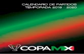 CALENDARIO DE PARTIDOS TEMPORADA 2019 - 2020€¦ · hrs. Cimarrones de Sonora vs. Monarcas Morelia Héroe de Nacozari TVC G3 Martes 21:00 hrs. Atlante vs. FC Juárez Andrés Quintana