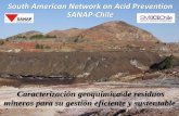 South American Network on Acid Prevention SANAP-Chile · (balance metalúrgico) •Muestreo en descarga de pilas •Solución de lavado •Muestreo de drenaje Caracterización durante
