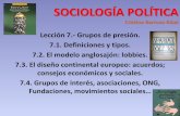 SOCIOLOGÍA POLÍTICA Cristino Barroso RibalA... · 2014-04-29 · LECCIÓN 7.- GRUPOS DE PRESIÓN Aunque la literatura en sociología política habla más de grupo de interés, prefiero