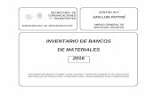 INVENTARIO DE BANCOS DE MATERIALES 2016 - Gob · 0060 cantera regional 024+050 d 03200 mar 84 sep 16 part. caliza ttc 0050 00.0 2-5-6-7-8 10 sr. no existen rec. 0063 candido navarro