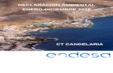 Declaración Ambiental 2018 CT Candelaria DECLARACIÓN ... · admisión de aire y evacuación de gases de escape, sistema de aire comprimido, alternador, celda de subestación y armarios
