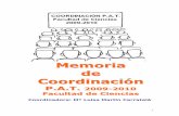 Memoria de Coordinación - Universidad de Alicante · Materiales aportados por la Coordinadora del PAT de la Facultad de Ciencias Presentación de powerpoint. Ficha de tutor. Propuesta
