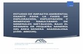 ESTUDIO DE IMPACTO AMBIENTAL EXANTE PARA LA FASES DE … · 2019-06-11 · EIA Exante para las fases de exploración, explotación y beneficio simultáneo de minerales metálicos