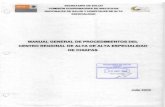MANUAL GENERAL DE PROCEDIMIENTOS DEL CENTRO REGIONAL DE ALTA DE ALTA ESPECIALIDAD DE … de... · 2010-05-28 · código: na . manual de procedimientos . rev.o índice . introducciÓn.
