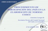 PROCEDIMIENTO DE PARTICIPACIÓN DEL PAÍS EN LA …meic.go.cr/codex/noticias/docs/Codex_Charla_Seminario_Subcomites.pdf · 3 Para tener participación efectiva en el Codex, se requiere: