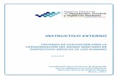 INSTRUCTIVO EXTERNO · instructivo externo criterios de evaluaciÓn para la categorizaciÓn del riesgo sanitario de dispositivos mÉdicos de uso humano cÓdigo ie-c.2.2-dm-01 versiÓn
