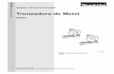 Tronzadora de Metal - Makita Colombia s.amakita.com.co/sites/default/files/885414a026_a9246.pdf · 2016-11-21 · 2 ESPECIFICACIONES Modelo M2400 Diámetro de la rueda de corte 355
