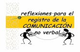 reflexiones para el registro de la COMUNICACIÓN no · 2014-02-09 · tratara de conducta verbal o no verbal? ¿Hubo momentos en que la expresión facial de una persona provocara