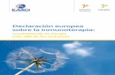 EAACI Brochure Final Declaration on...Declaración europea sobre la inmunoterapia El impacto de las alergias es deletéreo tanto para los individuos que las padecen como para la sociedad