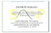 MANUAL DE ORGANIZACIÓN, FUNCIONES Y DESCRIPTOR DE … · 2020-02-20 · manual de organizaciÓn, funciones y descripciÓn de puestos municipalidad de san miguel petapa, guatemala
