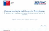 Comportamiento del Comercio Electrónico...Comportamiento del Comercio Electrónico: Empresas que realizan ventas online, con reclamos en el SERNAC Segundo semestre 2015 / Segundo
